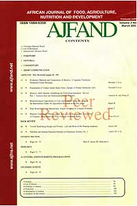 African Journal of Food, Agriculture, Nutrition and Development