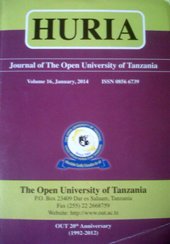 Huria: Journal of the Open University of Tanzania