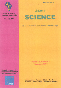 Afrique Science: Revue Internationale des Sciences et Technologie