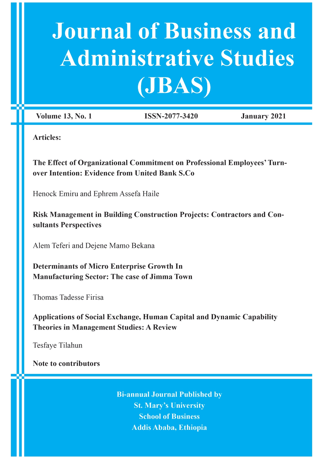 Journal of Business and Administrative Studies