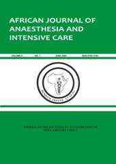 African Journal of Anaesthesia and Intensive Care