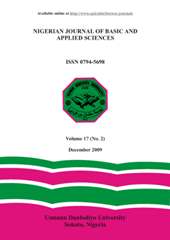 Nigerian Journal of Basic and Applied Sciences