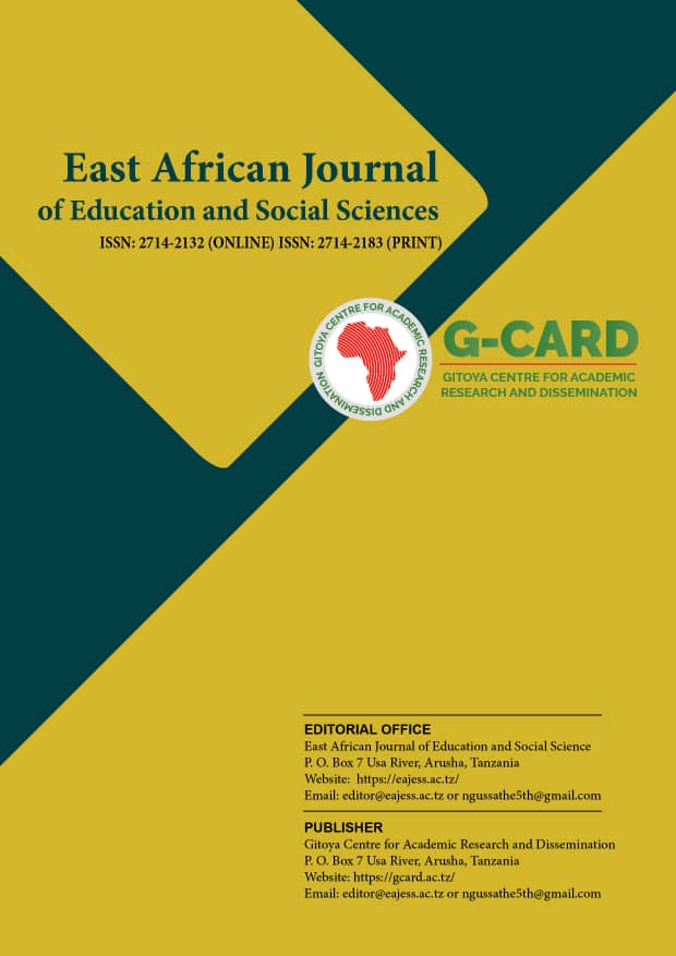 East African Journal of Education and Social Sciences
