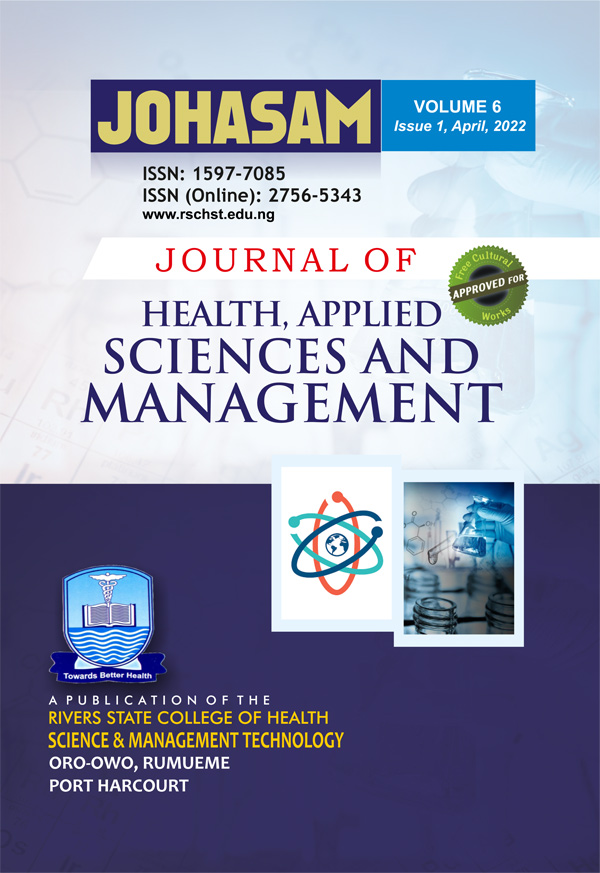 Journal of Health, Applied Sciences and Management
