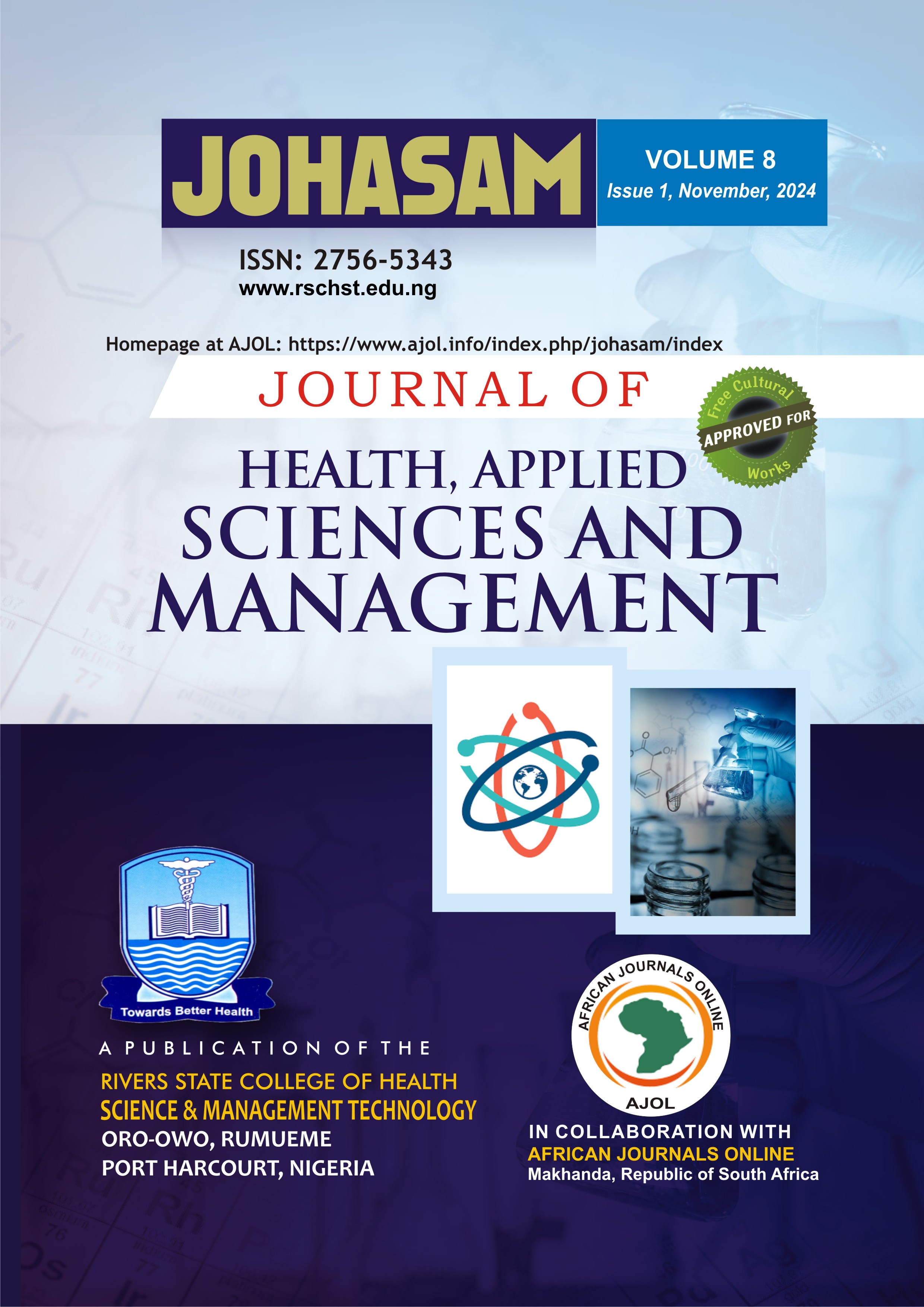 Journal of Health, Applied Sciences and Management