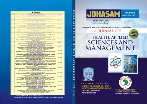 Journal of Health, Applied Sciences and Management