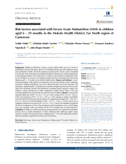 Risk factors associated with Severe Acute Malnutrition (SAM) in ...