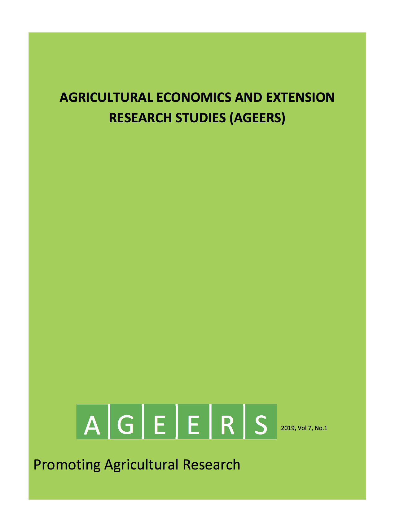 Agricultural Economics and Extension Research Studies