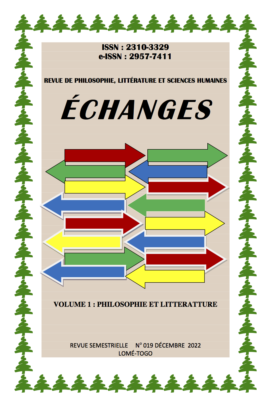 ÉCHANGES, Revue de Philosophie, litterature et Sciences humaines