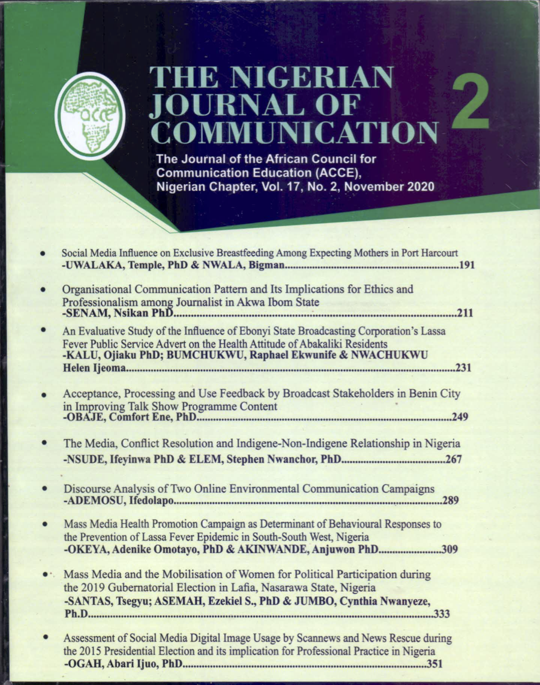 Nigerian Journal of Communication