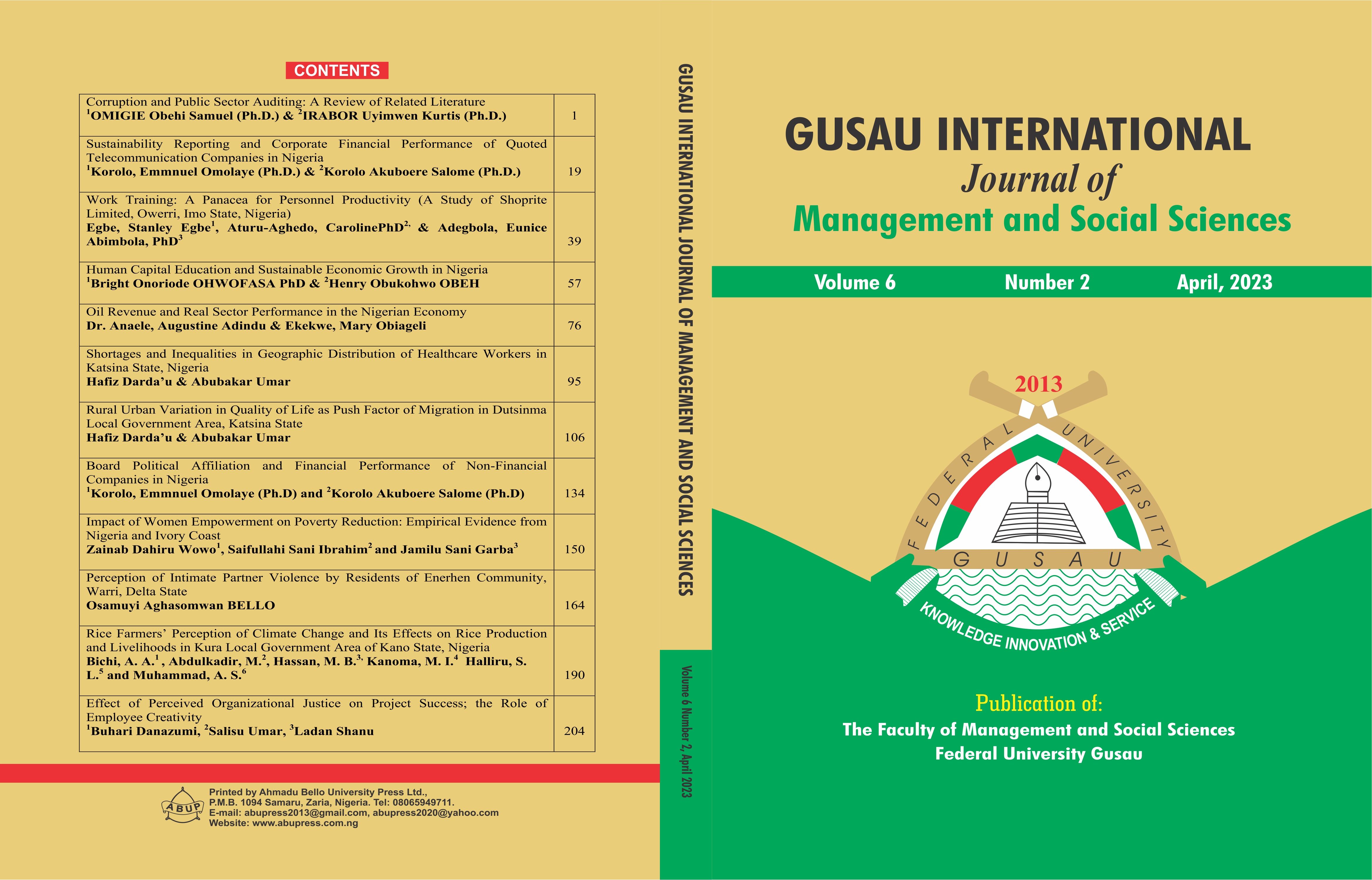 Gusau International Journal of Management and Social Sciences